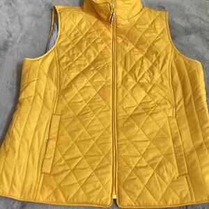 NWT Talbots sunflower yellow zip up vest Petite Large